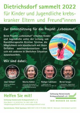 flyeralarm S-H Krebsgesellschaft Aktion Dietrichsdorf sammelt 2022 Plakat DIN A4